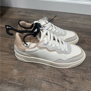 Women's Cream and Tan Sneakers